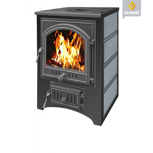 Печь-Камин Везувий ПК-02 (205) с плитой змеевик высокий